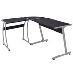 VIDAXL Bureau d'angle en forme de L Noir