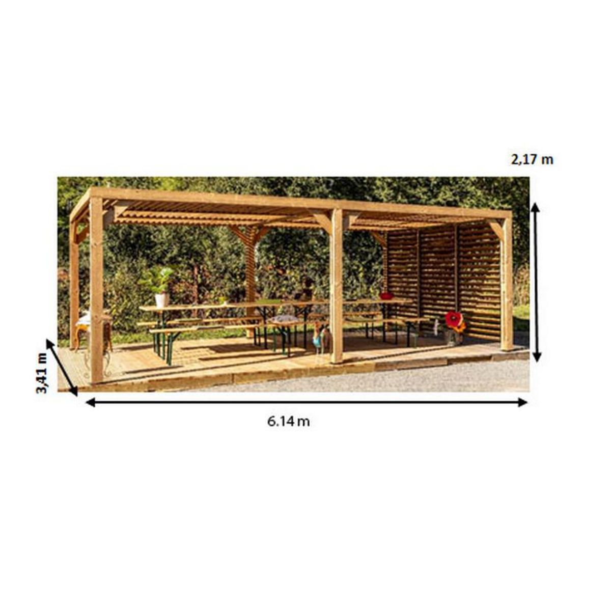 Hisense Pergola 20.93m² bois traité - tho3562vt