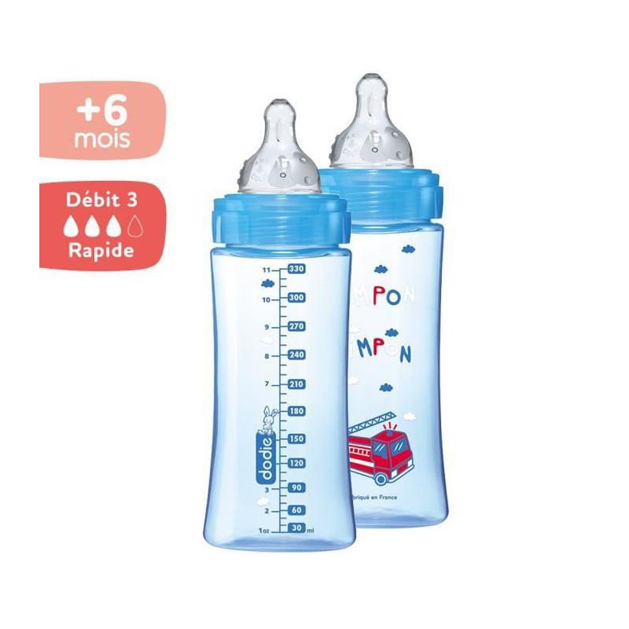 Voir la diapositive 3 : DODIE Dodie - Lot de 2 biberons Initiation+ 330ml Garcon