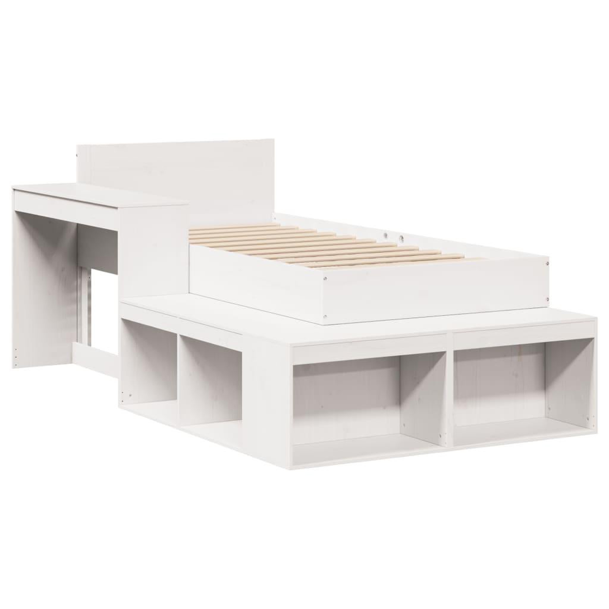 Voir la diapositive 3 : VIDAXL Cadre de lit sans matelas blanc 75x190 cm bois de pin massif