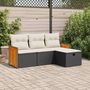 Voir la diapositive 1 : VIDAXL Salon de jardin 4 pcs avec coussins noir resine tressee