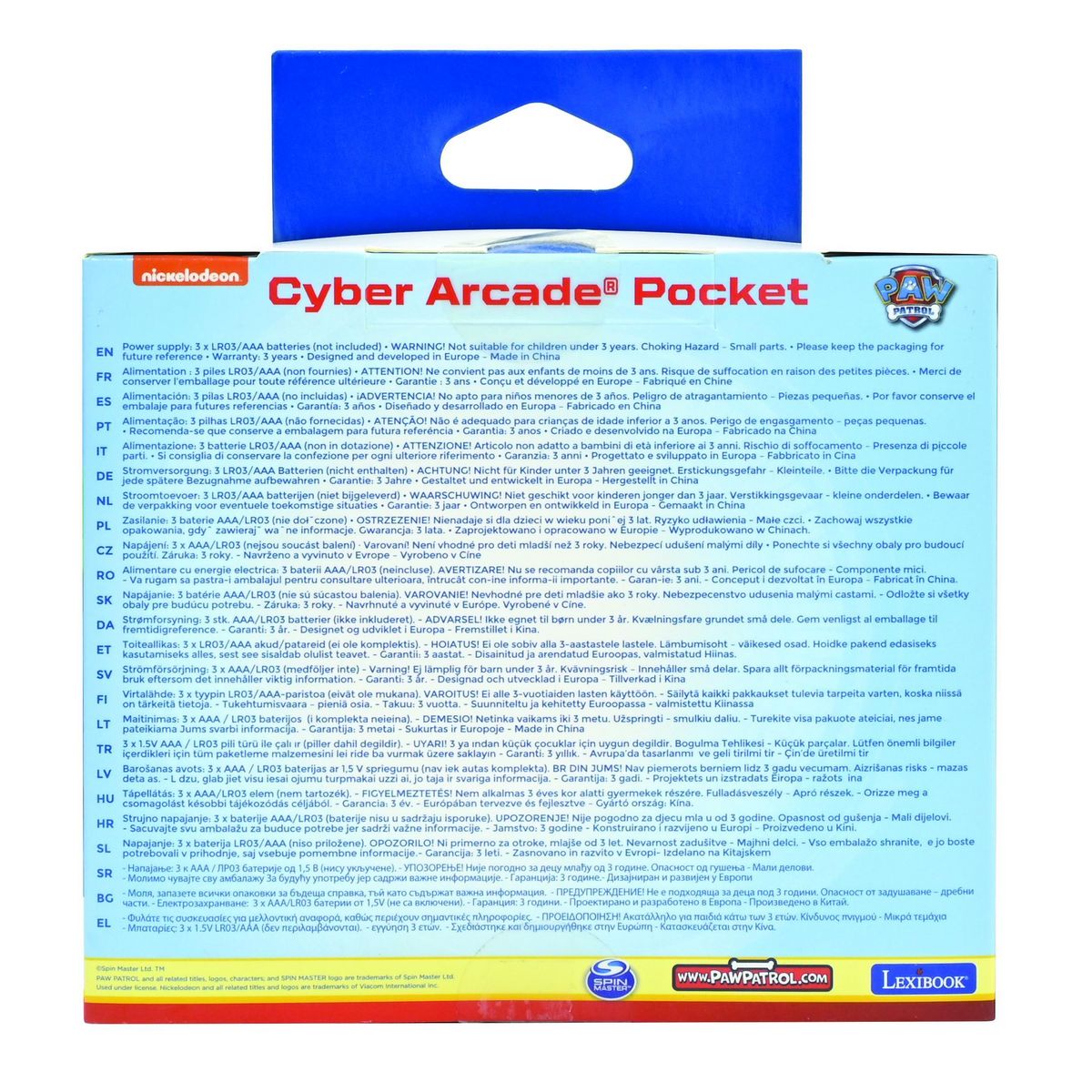 Lexibook Mini Console de jeux portable couleur Pat Patrouille Cyber Arcade Pocket