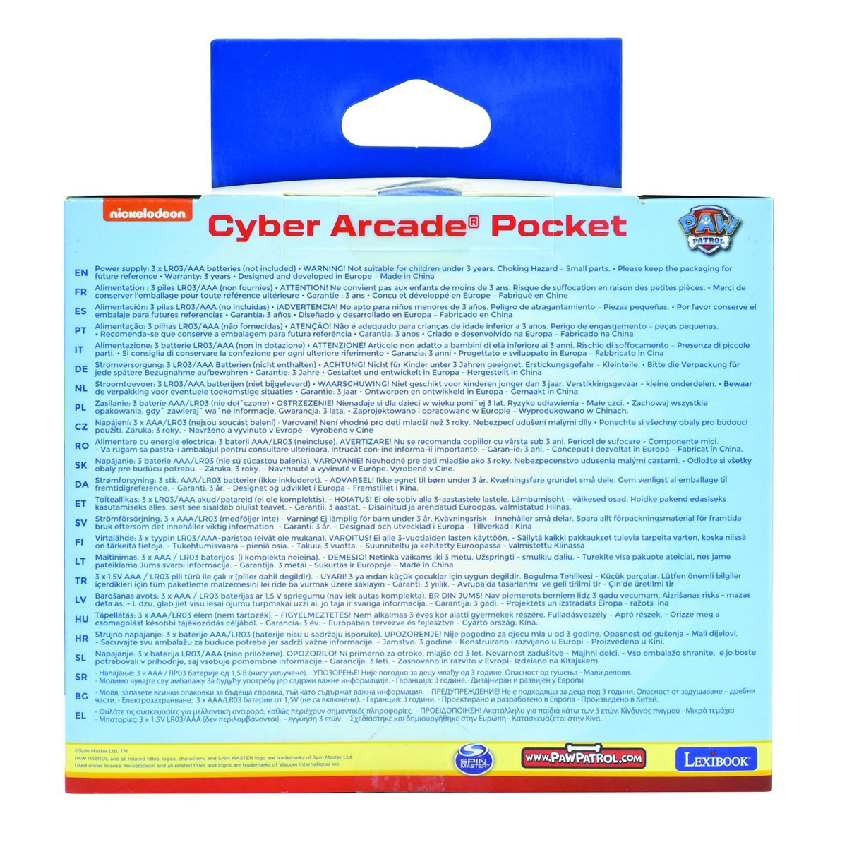 Lexibook Mini Console de jeux portable couleur Pat Patrouille Cyber Arcade Pocket