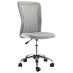 VINSETTO Vinsetto Chaise de bureau ergonomique hauteur réglable piètement chromé pivotant 360° revêtement maille gris