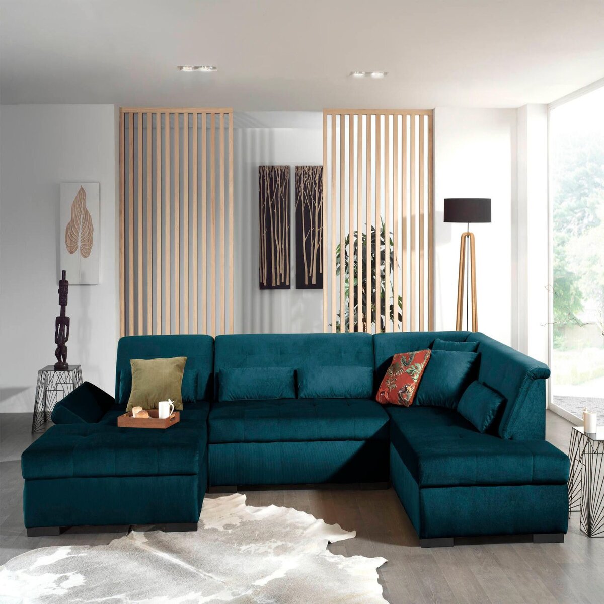 LISA DESIGN Vermont - canapé panoramique d'angle droit - 7 places - xxl - en velours