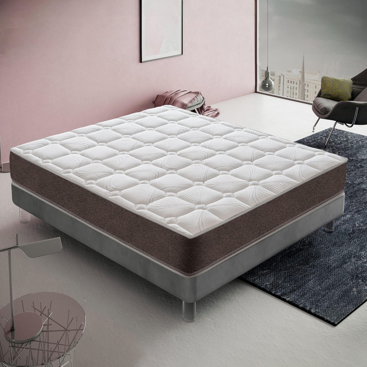 ILOVESLEEP Matelas Ressorts Ensachés 135x190 cm, HYBRID - Accueil Mémoire De Forme - Epaisseur 25 Cm