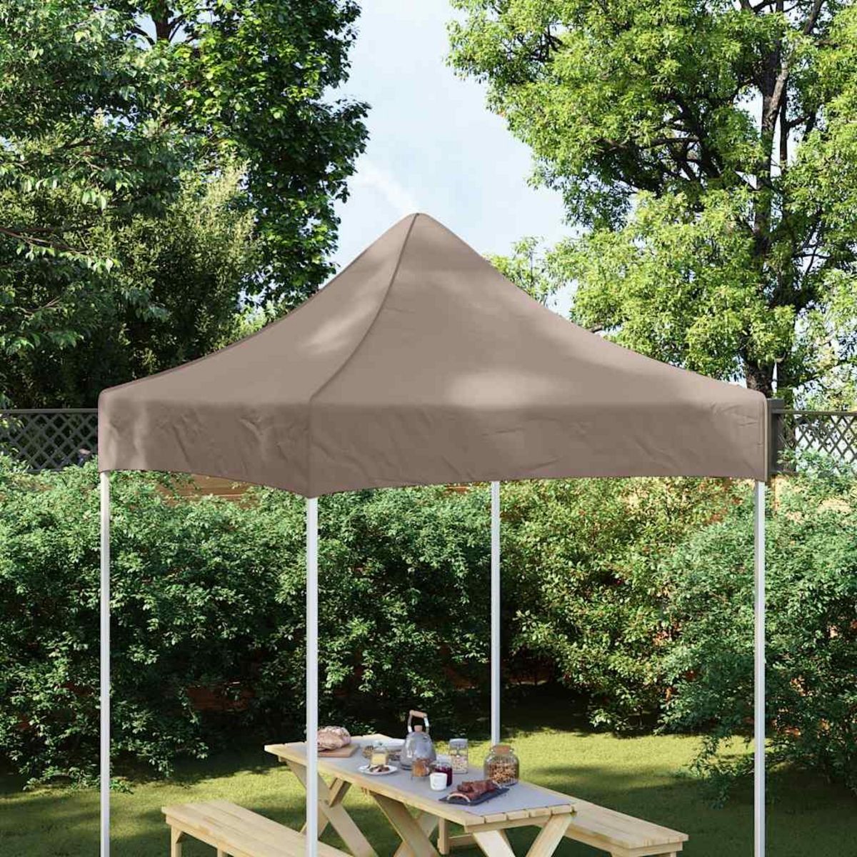 VIDAXL Toit de tente de reception 2x2 m Taupe 270 g/m^2