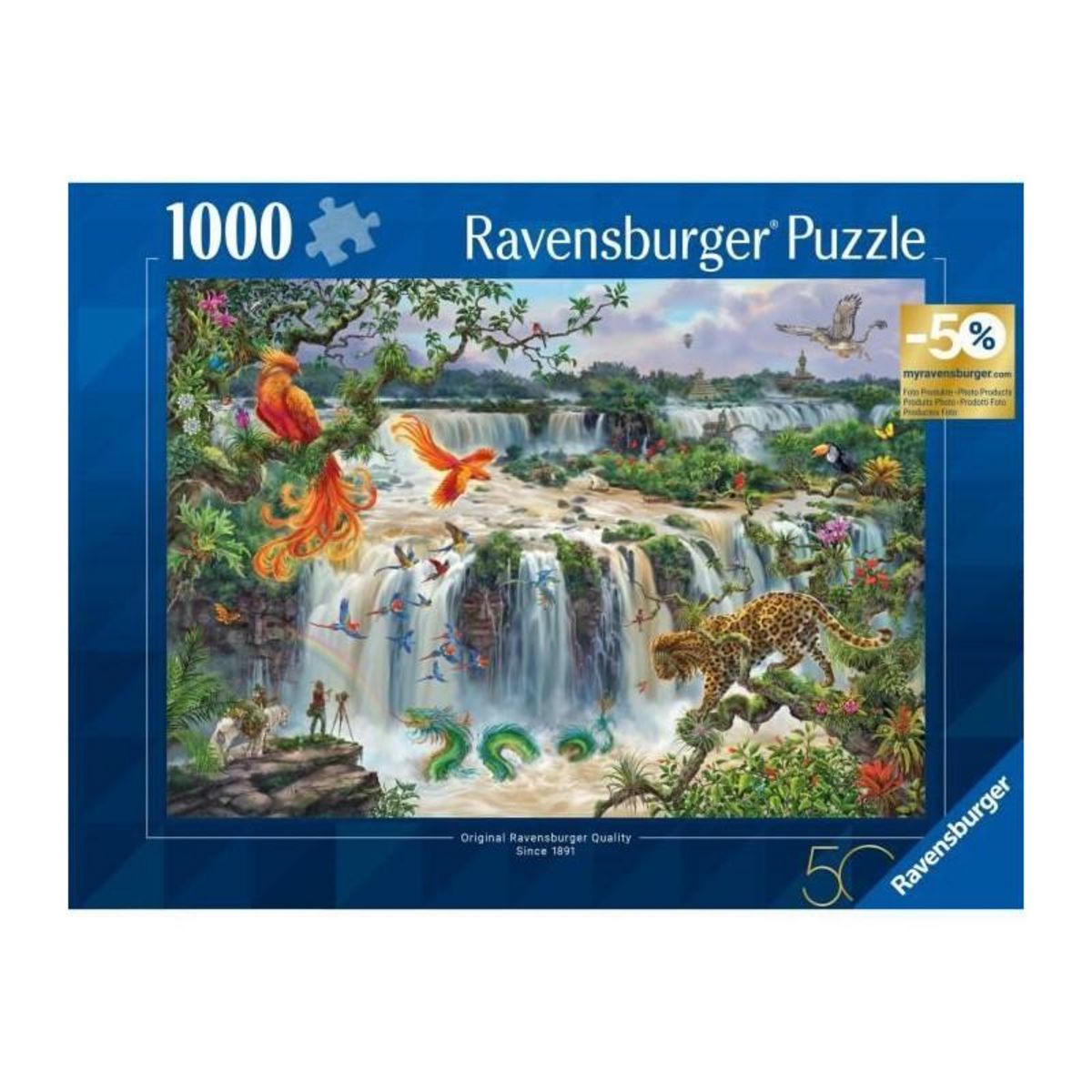 RAVENSBURGER Puzzle 1000 pieces, Chutes d'eau, Adultes&enfants des 14 ans, Puzzle de qualité supérieure, 12000853, Edition 50 ans, Ravensbu