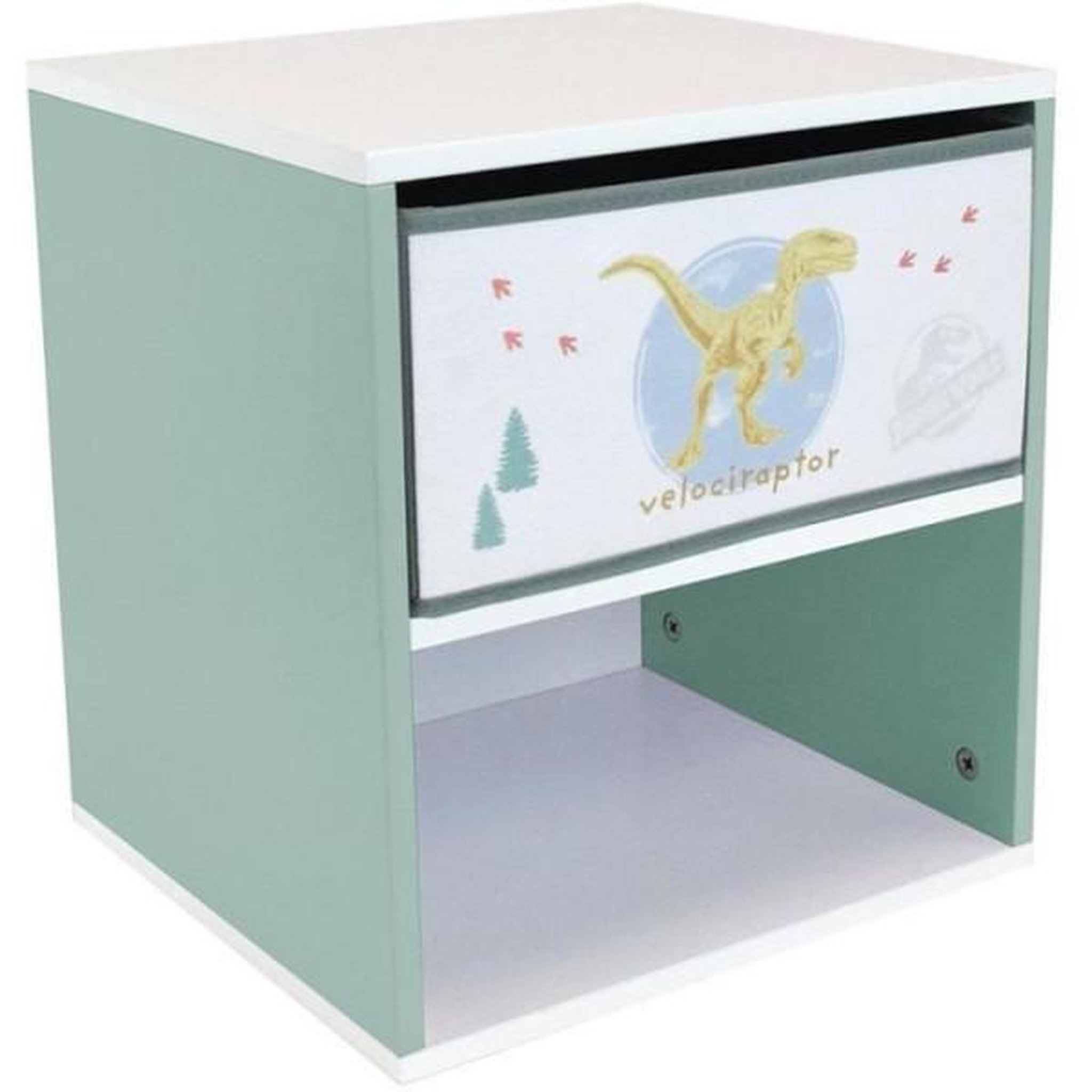 Voir la diapositive 3 : Fun House Chevet avec tiroir Dinosaures - Jurassic Word - FUN HOUSE - H.36 X L.33 X P.30 cm