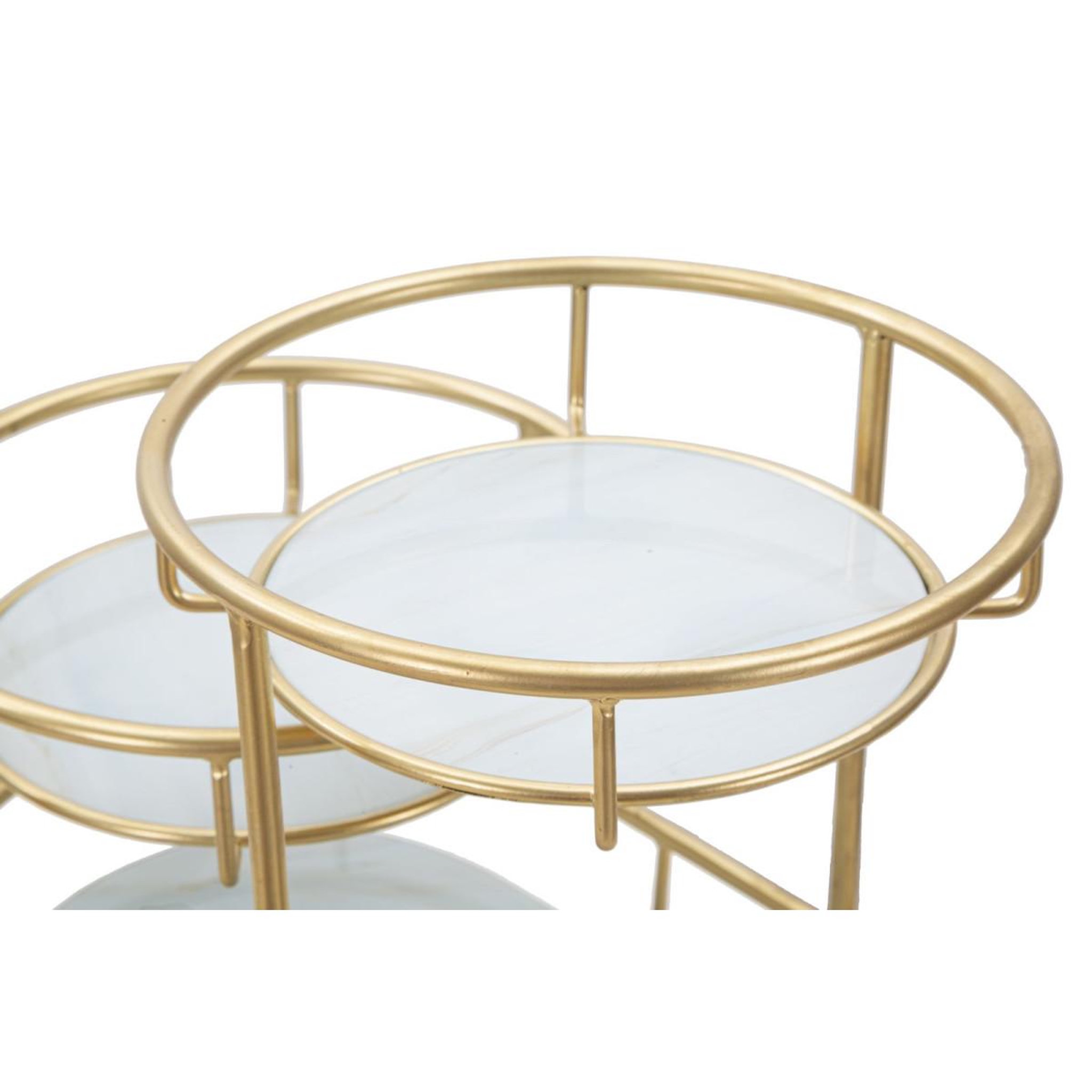 Voir la diapositive 3 : Paris Prix Plateau décoratif 3 niveaux  jade  36cm or