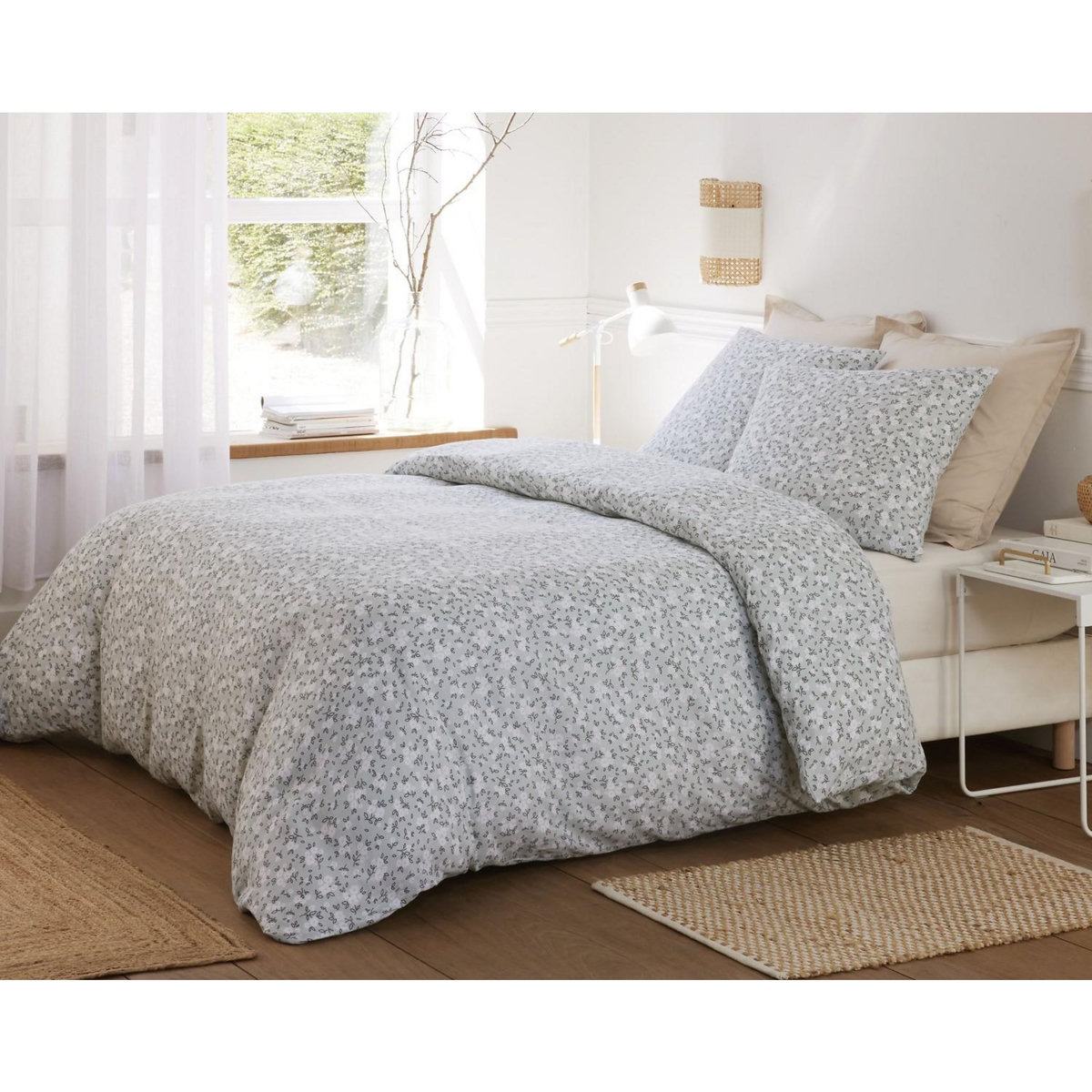 BATON ROUGE Parure housse de couette 100% gaze de coton imprimé edana