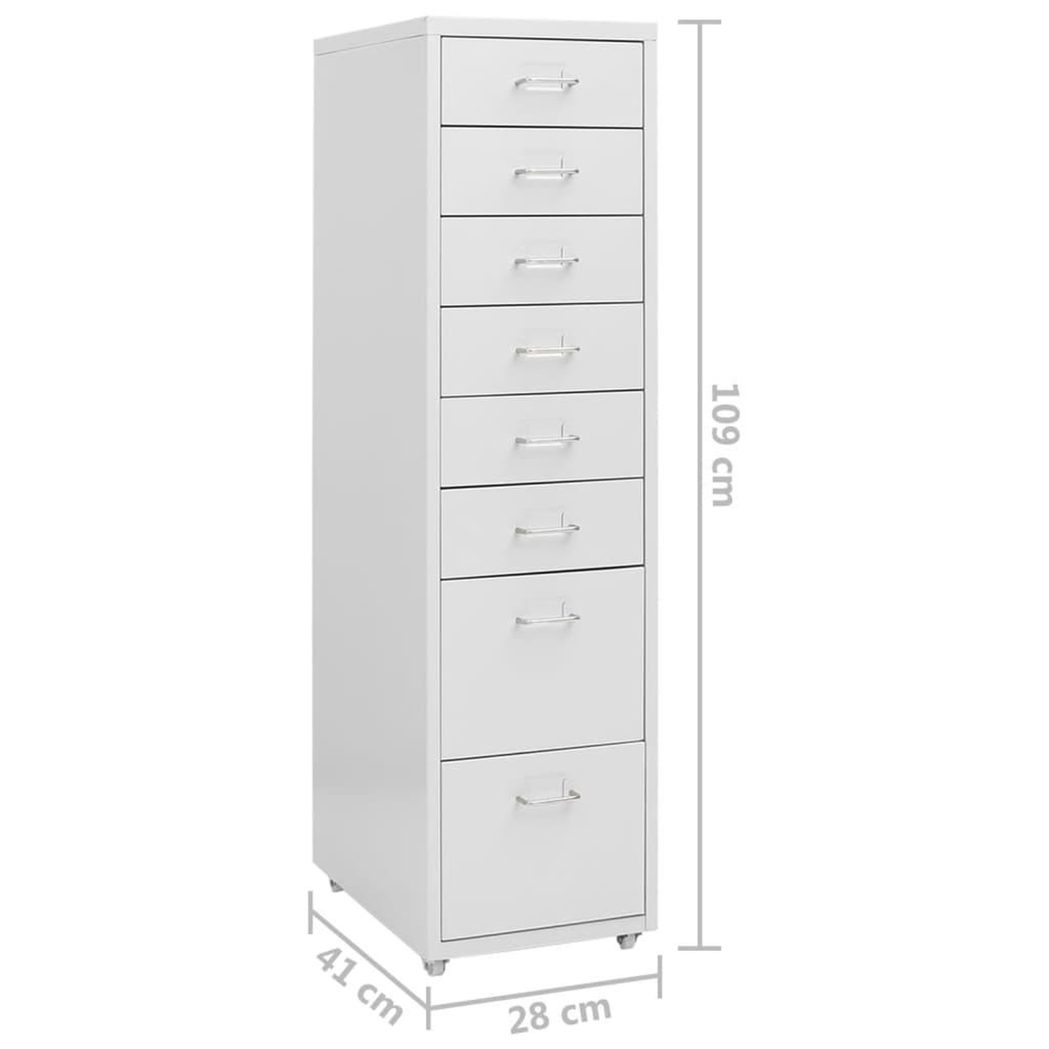 Voir la diapositive 6 : VIDAXL Classeur mobile Gris 28x41x109 cm Metal