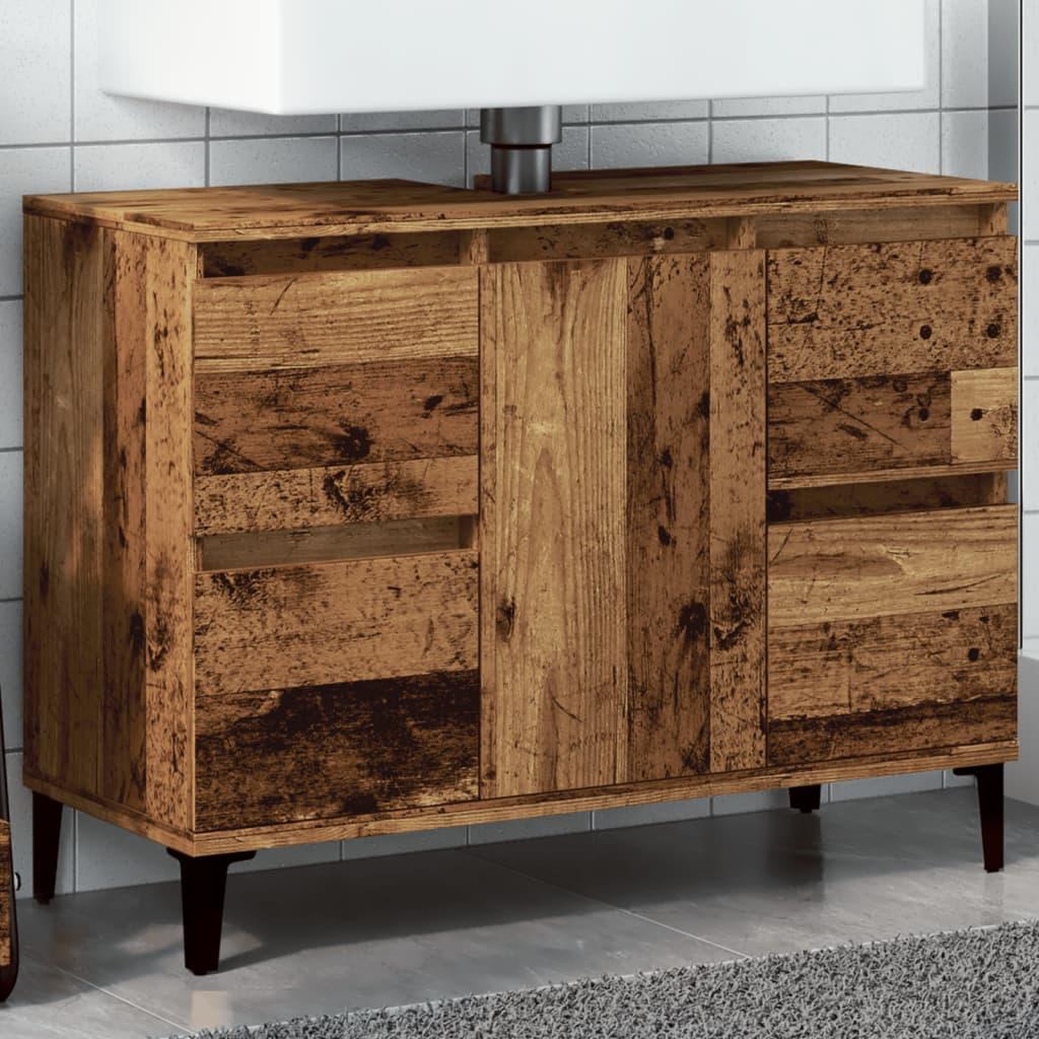 VIDAXL Armoire d'evier vieux bois 80x33x60 cm bois d'ingenierie