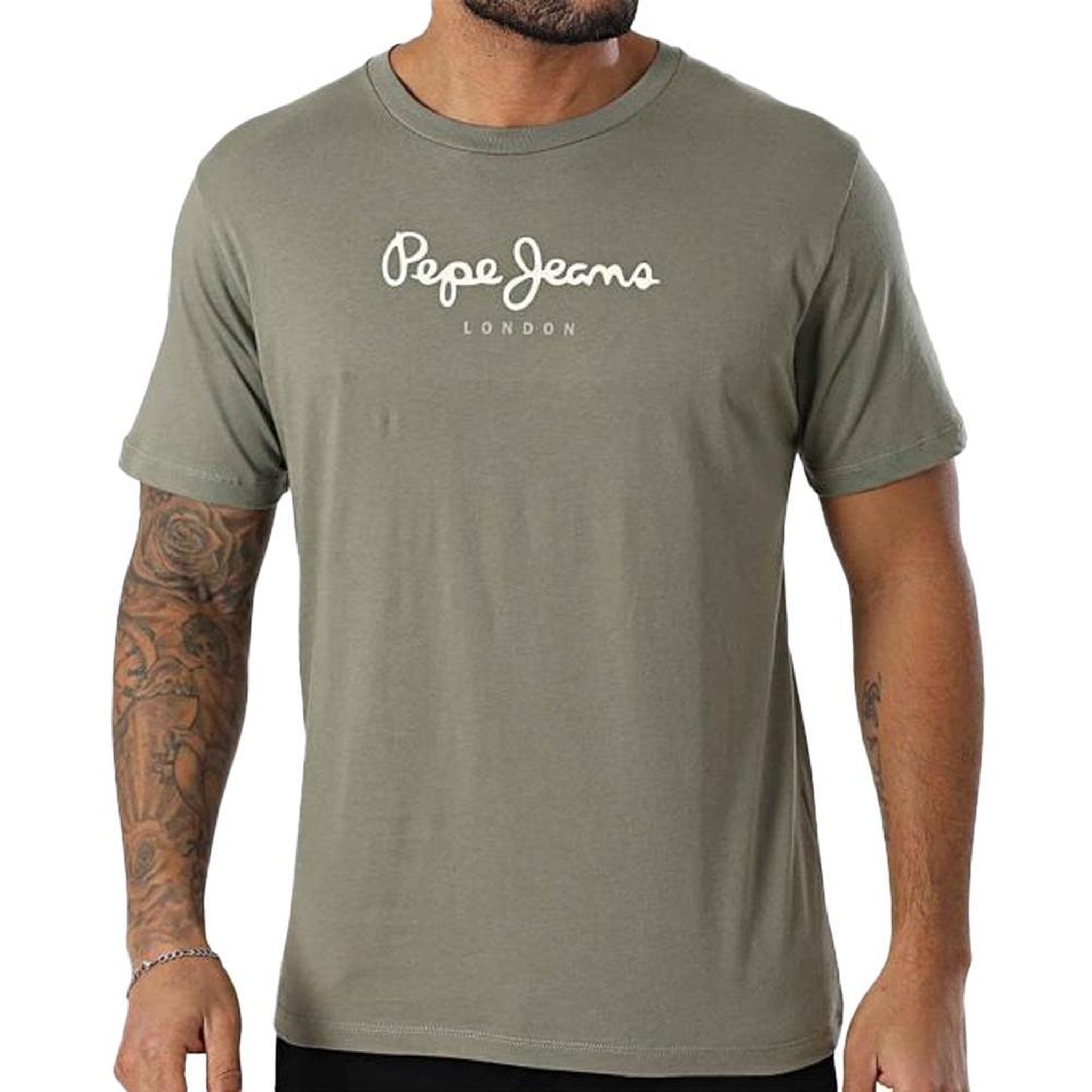 Pepe Jeans T-shirt Kaki Homme Pepe jeans Eggo AQW. Coloris disponibles : Vert
