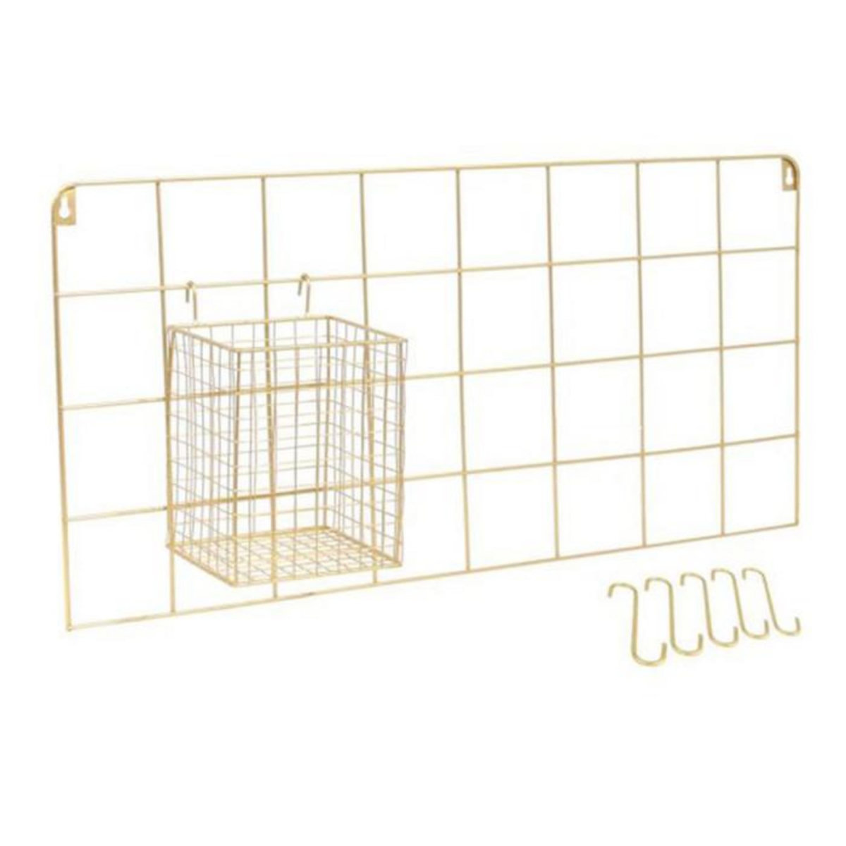 Paris Prix Support Mural 5 Crochets Design  Filaire  60cm Or