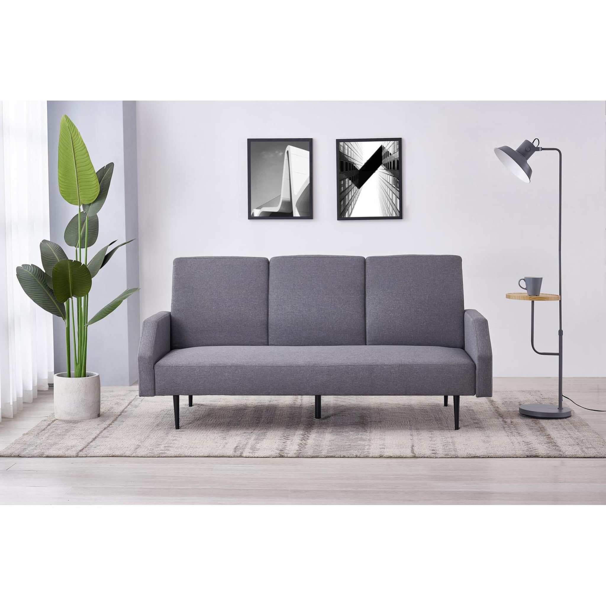 Voir la diapositive 2 : CONCEPT USINE Canapé convertible 3 places tissu gris dublin