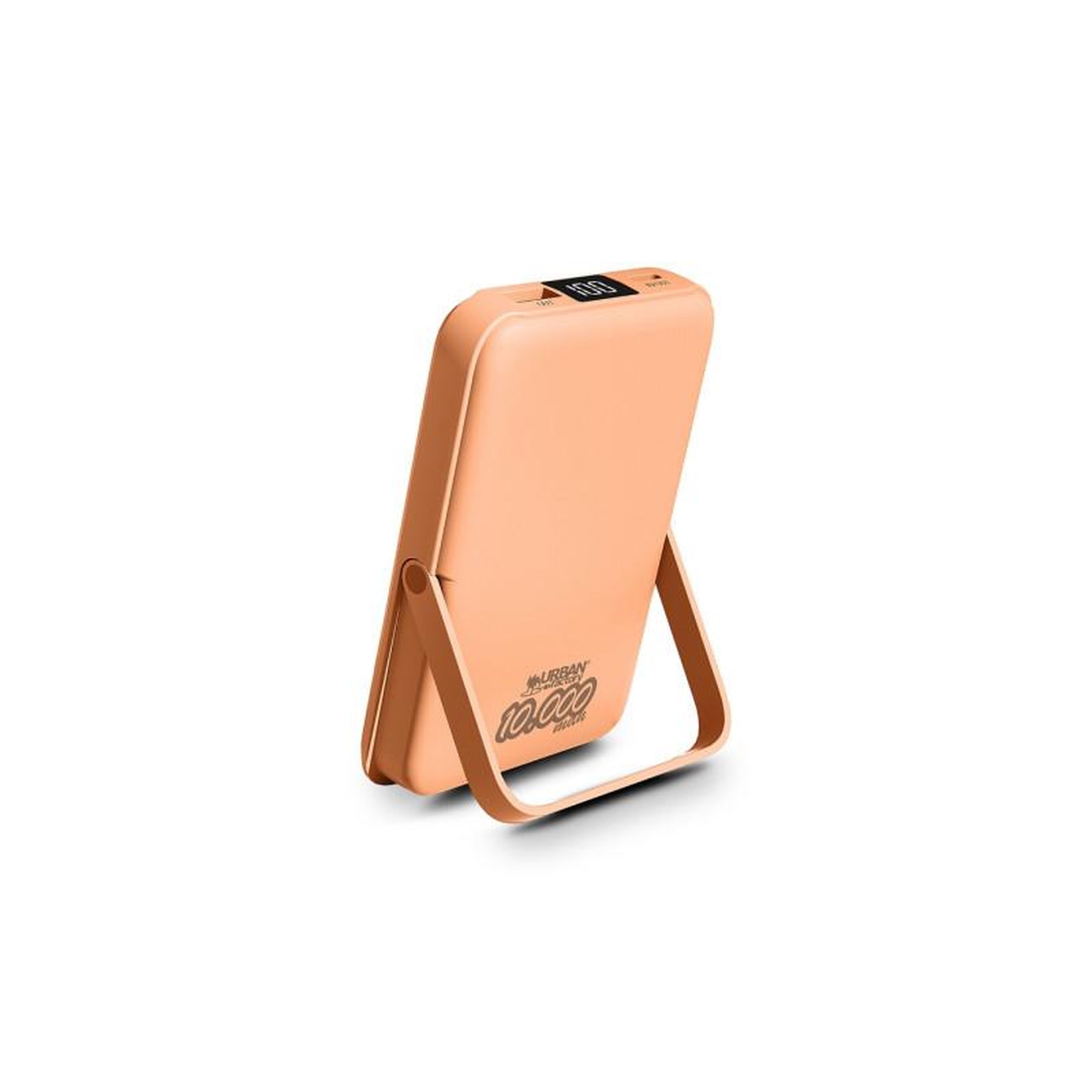 Voir la diapositive 5 : URBAN FACTORY Batterie externe 10000 mah magsafe abricot
