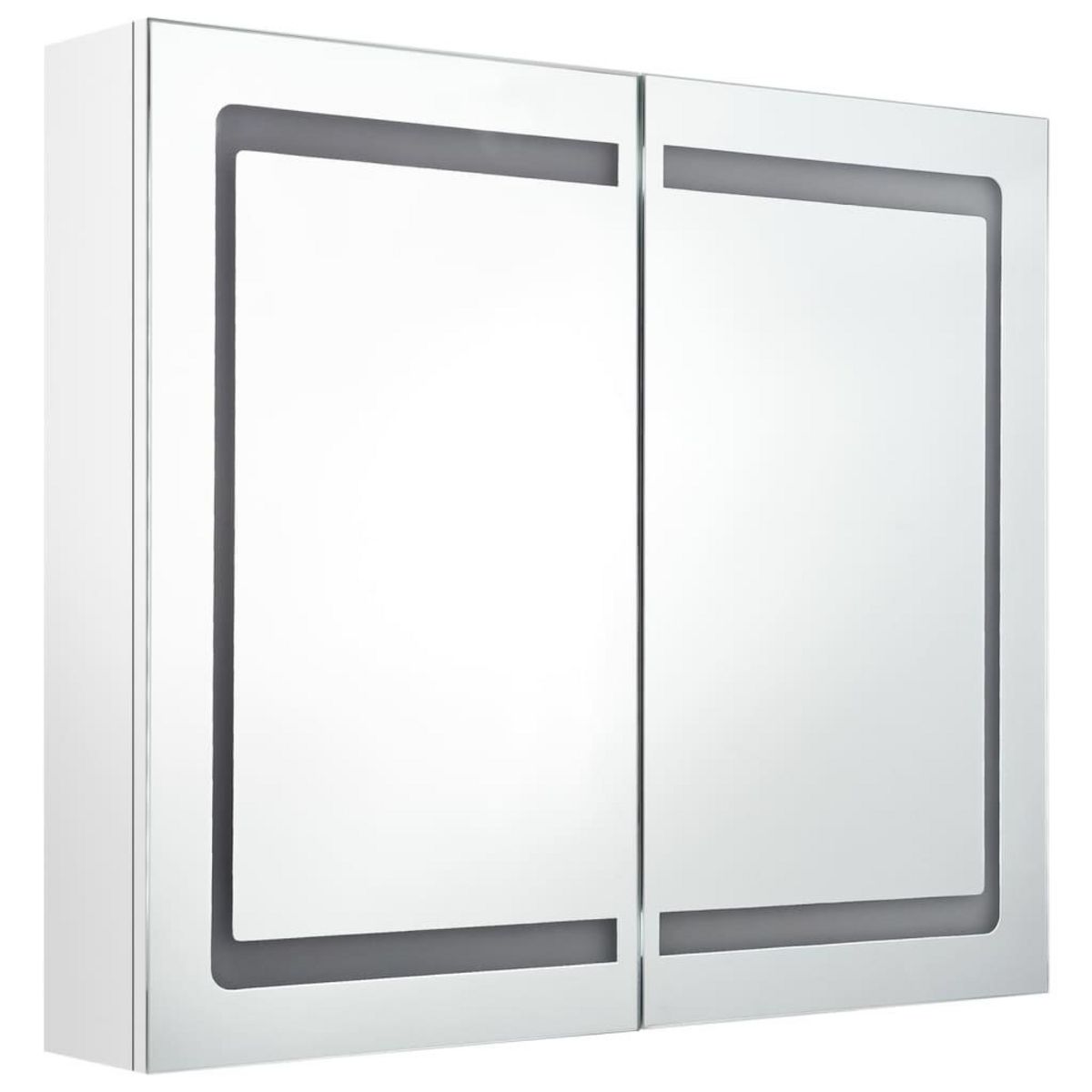 VIDAXL Armoire de salle de bain a miroir LED Blanc brillant 80x12x68cm