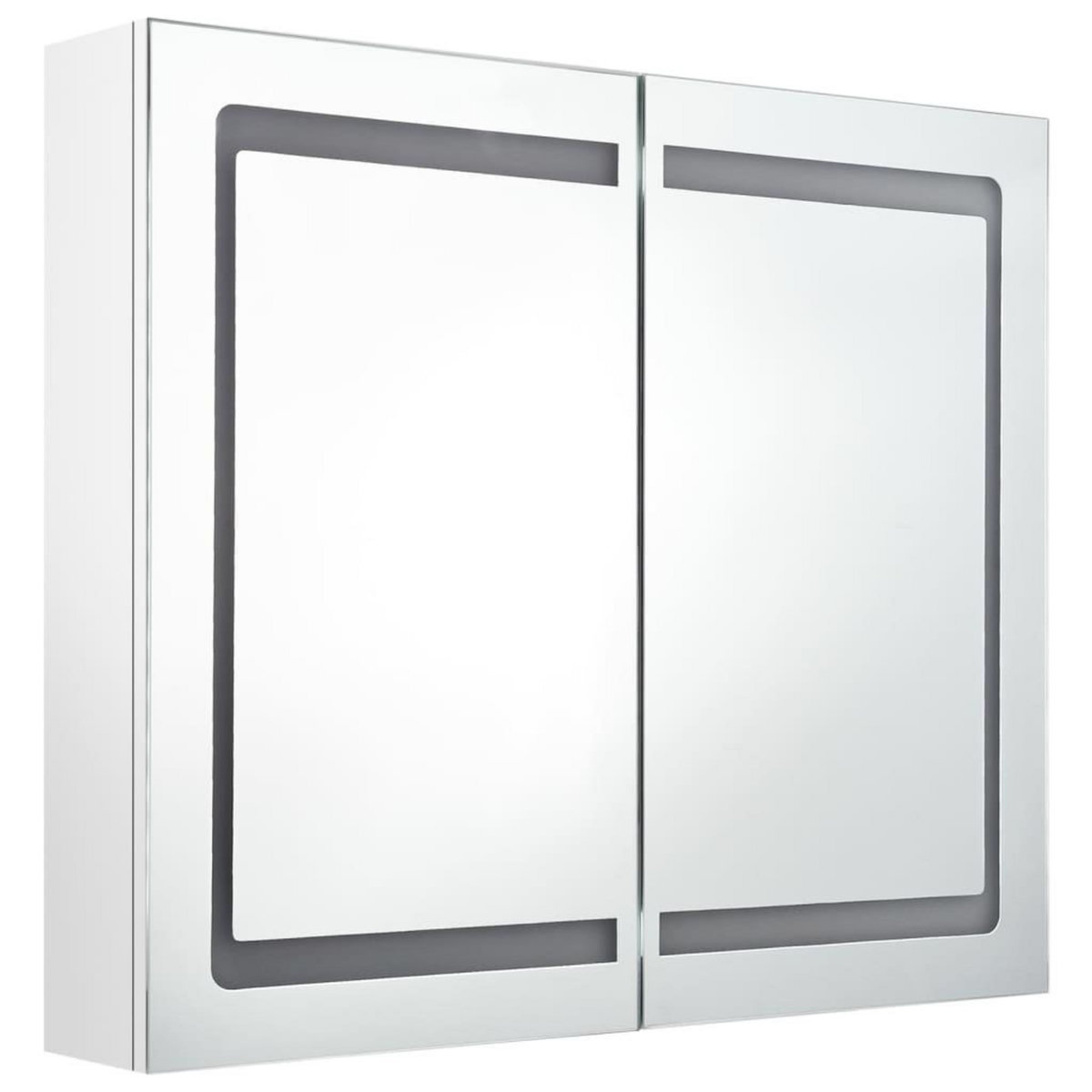 VIDAXL Armoire de salle de bain a miroir LED Blanc brillant 80x12x68cm