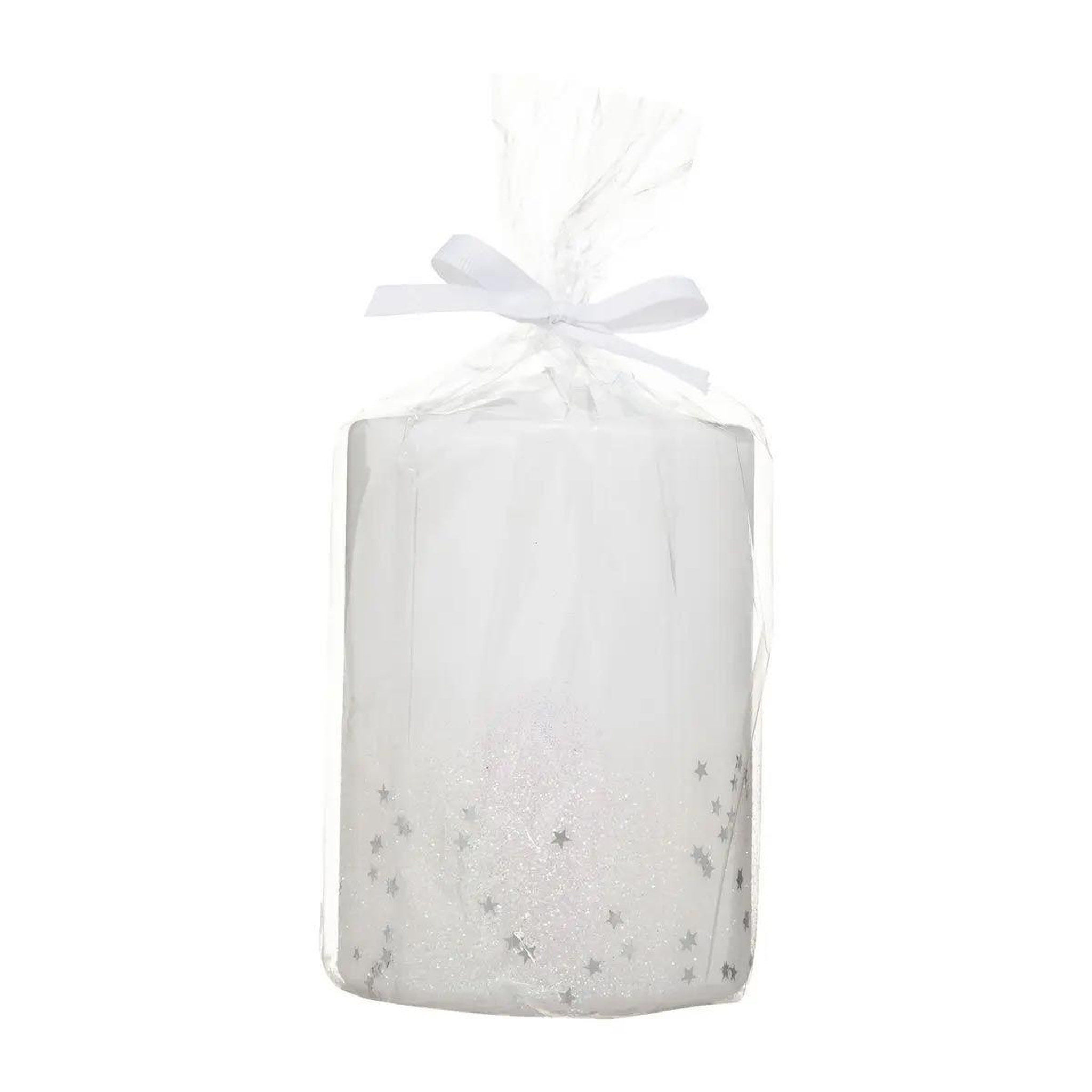 Voir la diapositive 2 : ATMOSPHERA Bougie déco paillettes  colorama  90g blanc