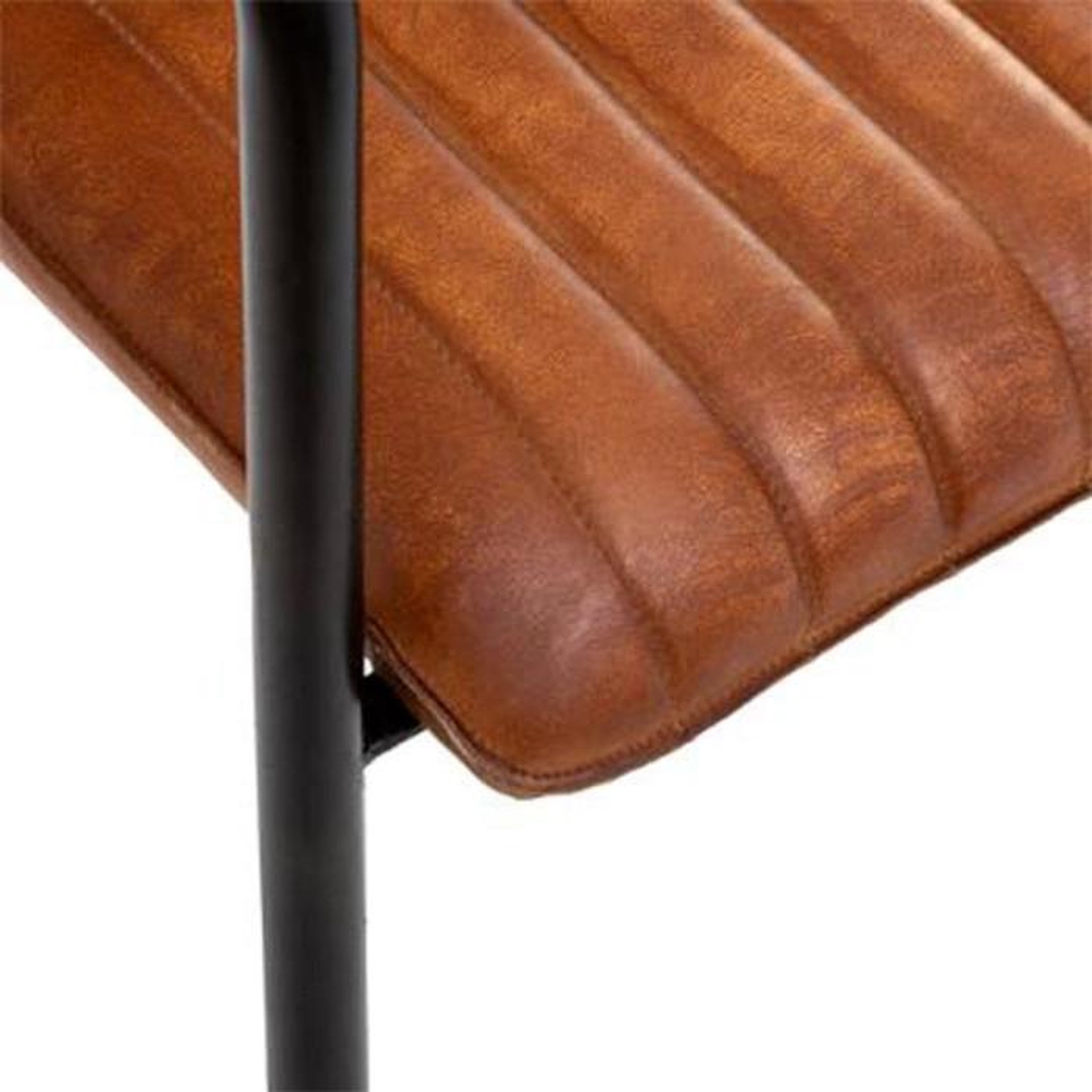 Voir la diapositive 4 : ATMOSPHERA Lot de 2 Fauteuils en Cuir  Kavi  77cm Cognac