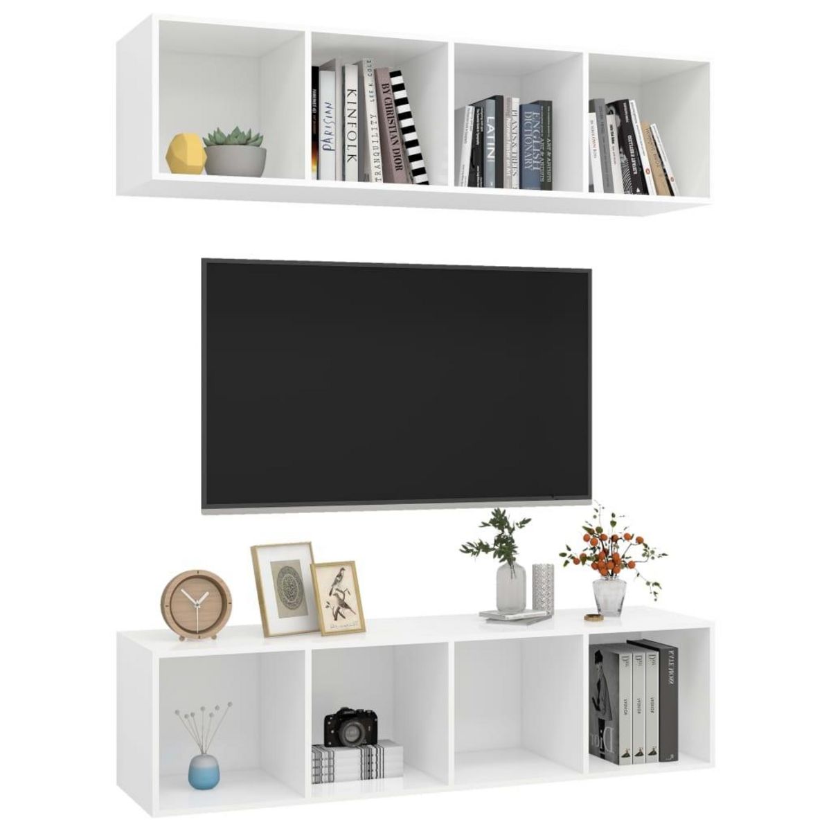 VIDAXL Meubles TV muraux 2 pcs Blanc Bois d'ingenierie