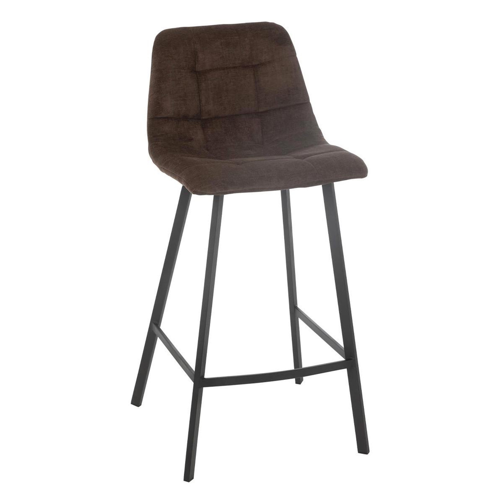 J-LINE Chaise de bar matelassée  kent  95cm marron