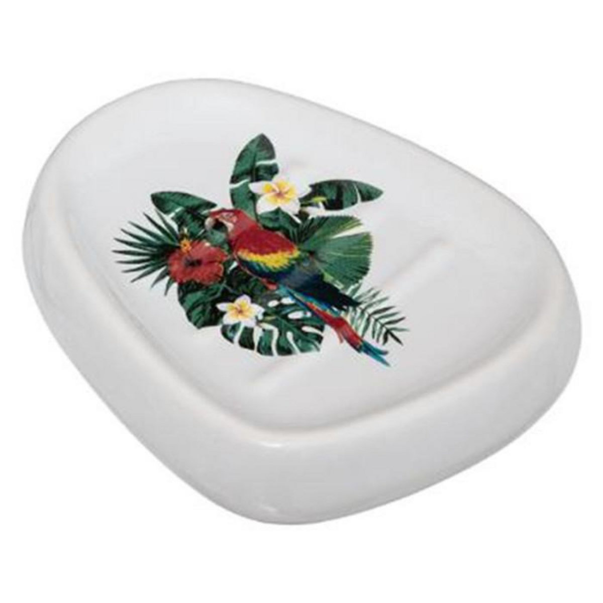 FIVE Porte Savon en Céramique  Tropical  12cm Blanc
