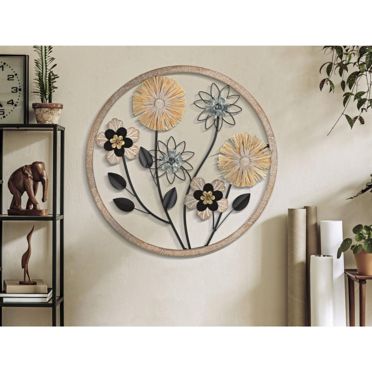 Paris Prix Décoration Murale Ronde Encadrée  Vasos  50cm Multicolore