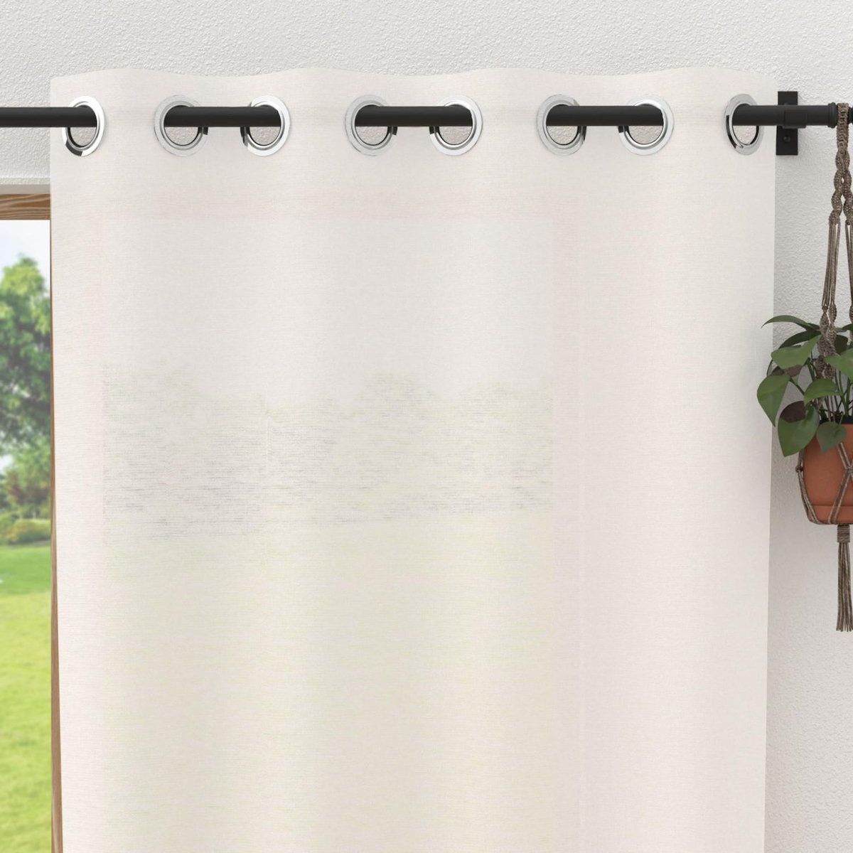 SOLEIL D'OCRE Voile lin à oeillets LINEN, par Soleil d'Ocre