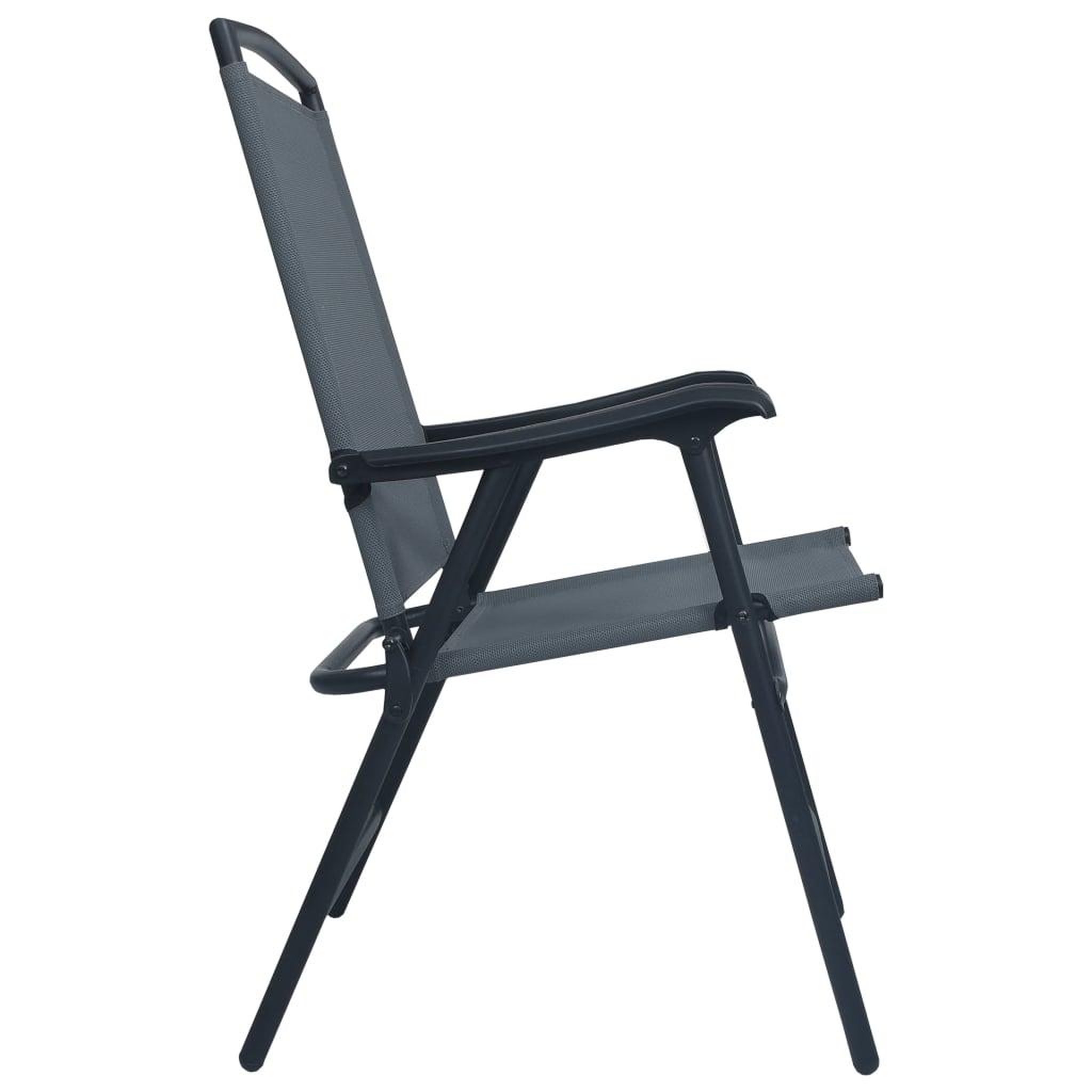 Voir la diapositive 4 : VIDAXL Chaises de jardin pliables lot de 2 Textilene Gris