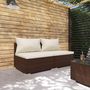 Voir la diapositive 1 : VIDAXL Salon de jardin 2 pcs avec coussins Resine tressee Marron