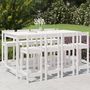 Voir la diapositive 1 : VIDAXL Ensemble de bar de jardin 9 pcs blanc bois de pin massif