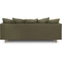 Voir la diapositive 6 : MARKET24 Canapé fixe 4 places CONSTANCE - Tissu vert - Pied en bois massif - L 212 x H 87 x P 93 cm