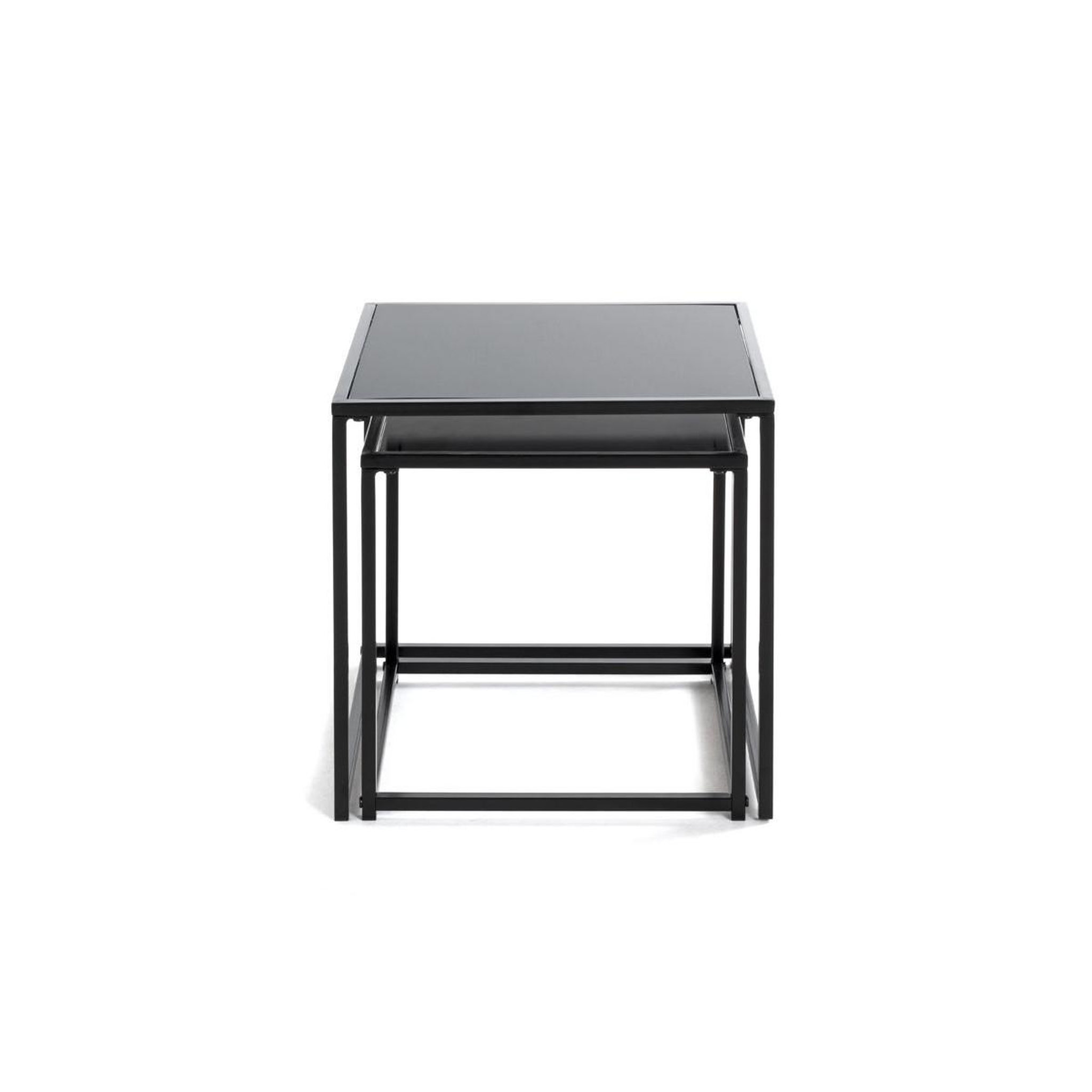 Voir la diapositive 3 : Paris Prix Lot de 2 tables d'appoint  cromano  40cm noir