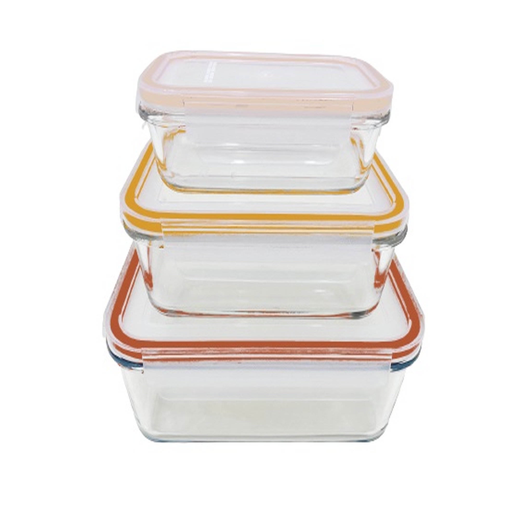 ACTUEL Lot de 3 boites de conservation rectangulaire en verre de borosilicate
