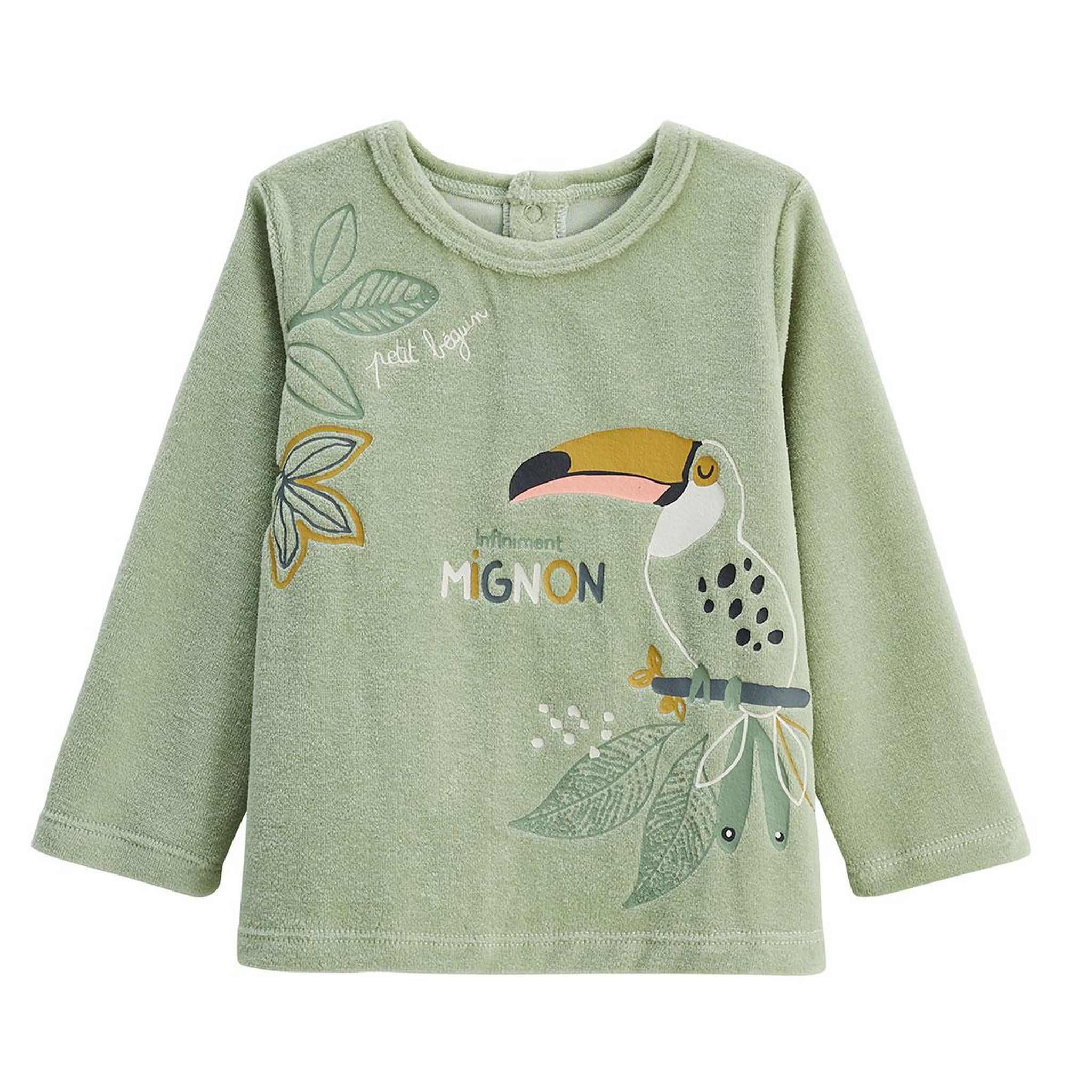 Voir la diapositive 2 : Petit Béguin Pyjama enfant 2 pièces en velours avec pieds retroussables boavista