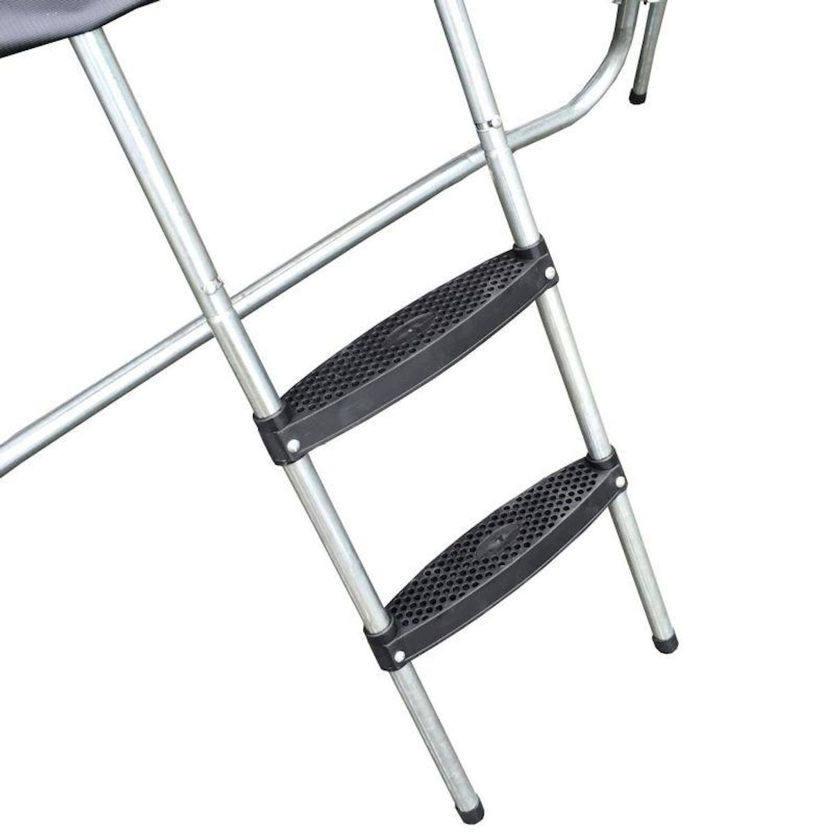 JUMP4FUN Trampoline Semi-Pro 12FT / 366cm Noir avec Filet de sécurité, Tapis de saut, Coussin de protection, Echelle