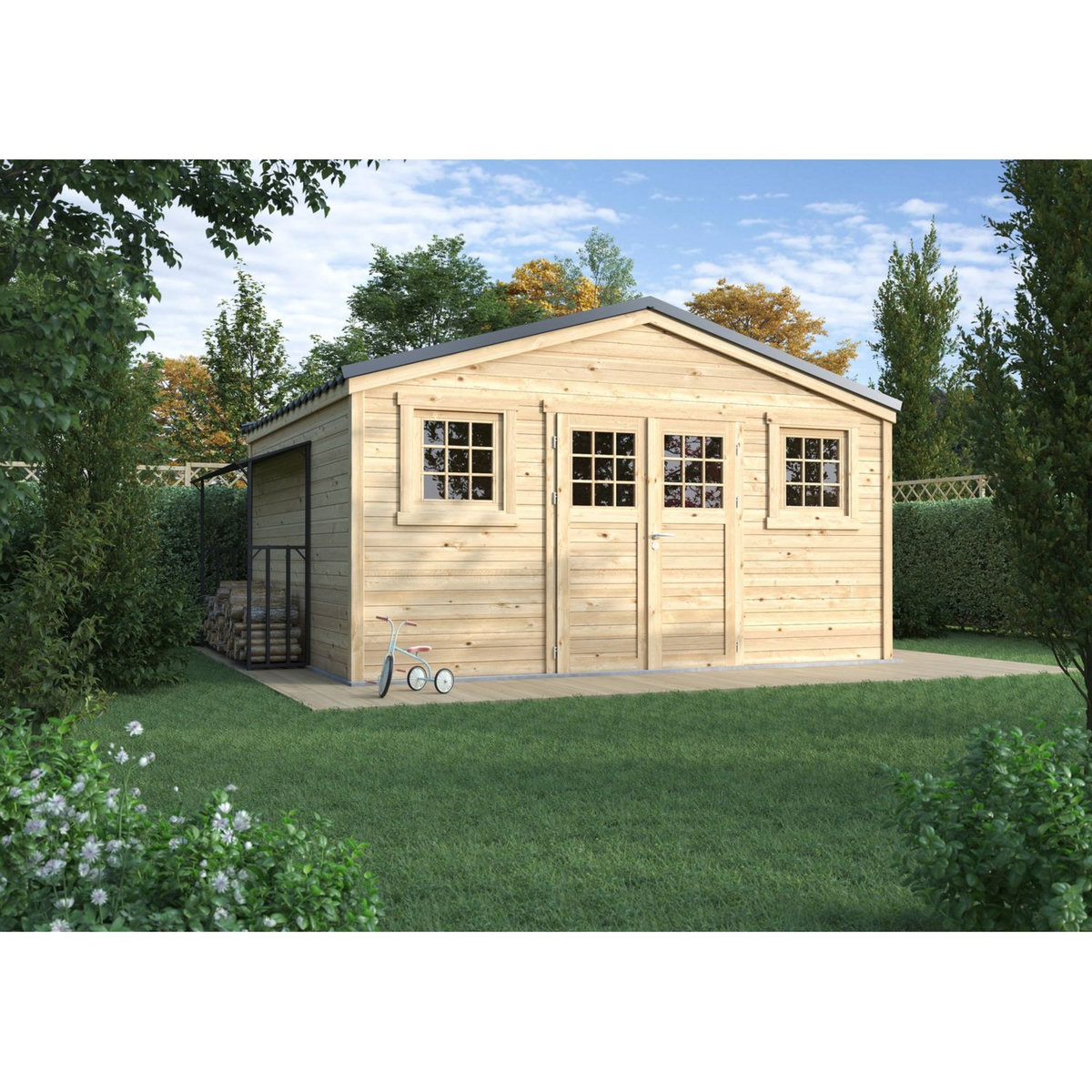 Forest Style Abri de jardin bois - 18,2m² - SHELTY