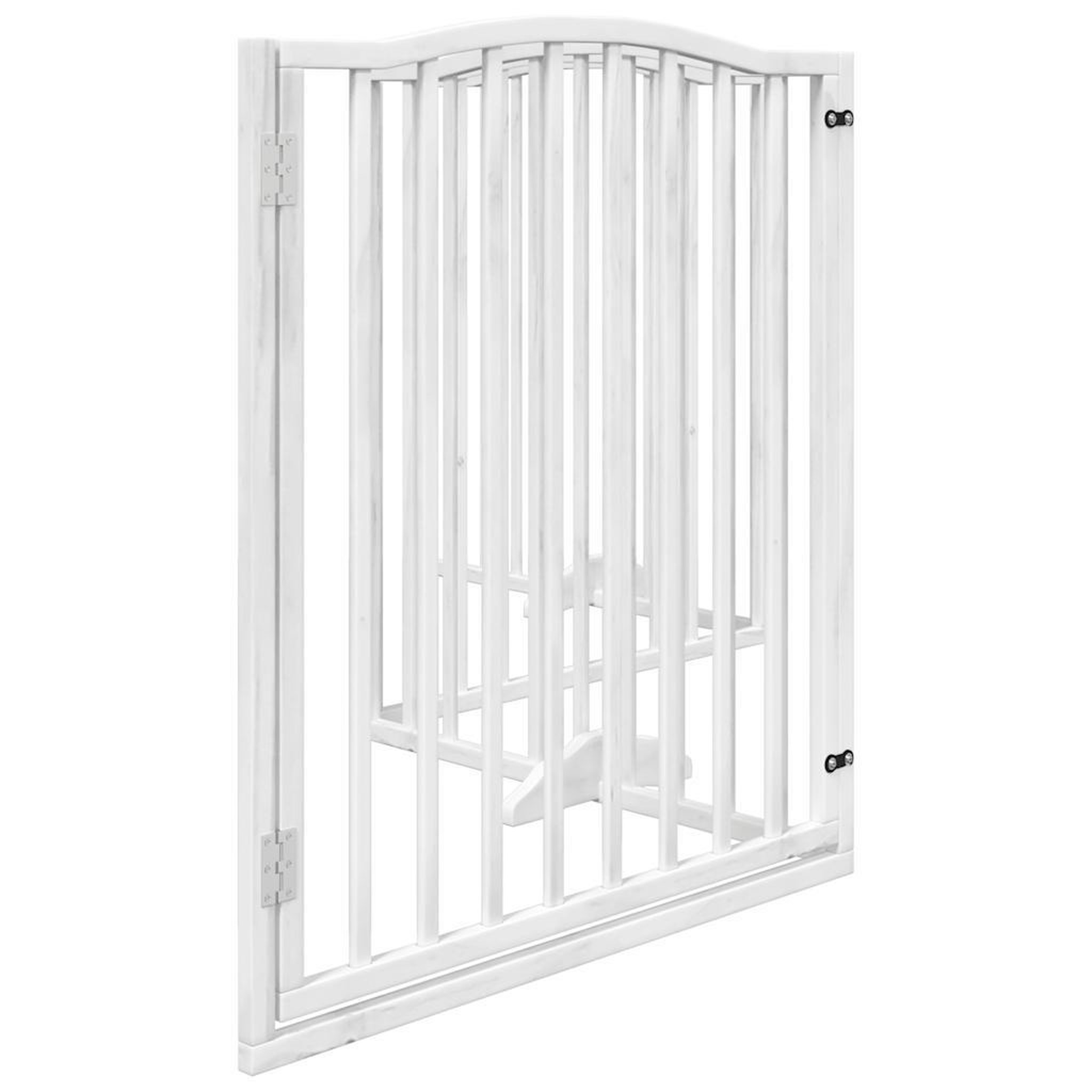 Voir la diapositive 5 : VIDAXL Barriere pour chiens et porte 4 panneaux blanc bois de peuplier