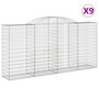 Voir la diapositive 2 : VIDAXL Paniers a gabions arques 9 pcs 300x50x140/160 cm fer galvanise