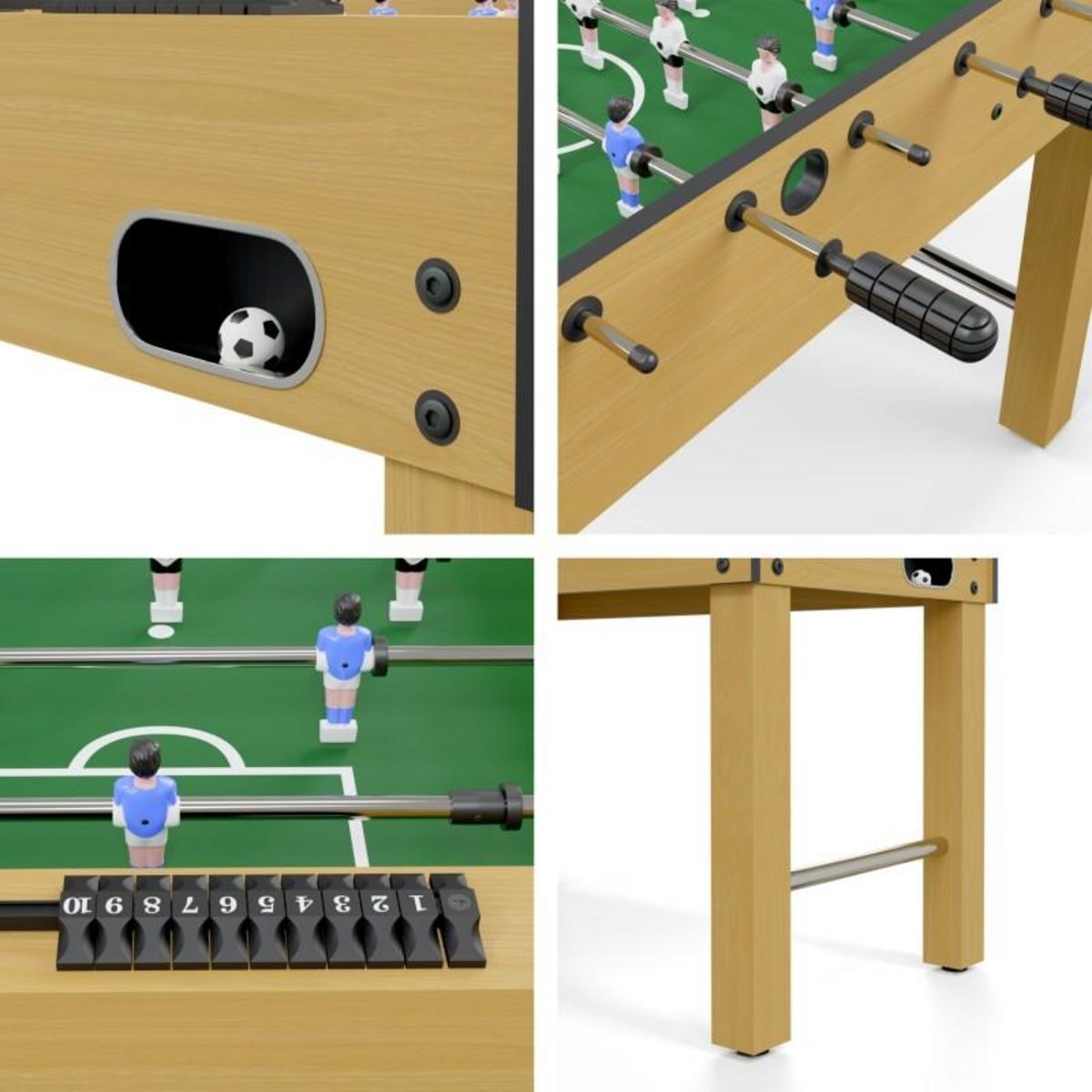 PLAY4FUN Baby-foot Teenager avec Porte Gobelets - 1,21m x 62cm