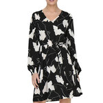 JACQUELINE DE YONG Robe Noir/Blanche Fleurs Femme JDY Base. Coloris disponibles : Noir