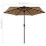 Voir la diapositive 6 : VIDAXL Parasol de jardin avec lumieres LED et mat en aluminium taupe