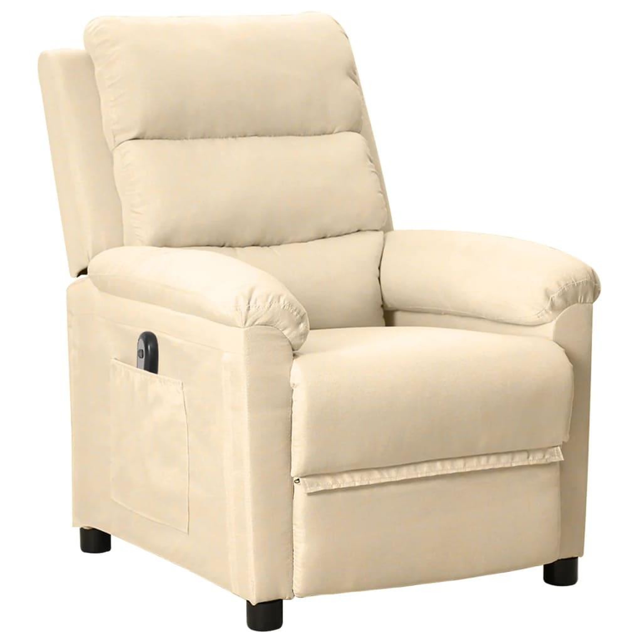 Voir la diapositive 2 : VIDAXL Fauteuil inclinable electrique Creme Tissu
