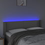Voir la diapositive 4 : VIDAXL Tete de lit a LED Gris 147x16x78/88 cm Similicuir