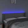 Voir la diapositive 4 : VIDAXL Tete de lit a LED Gris 147x16x78/88 cm Similicuir