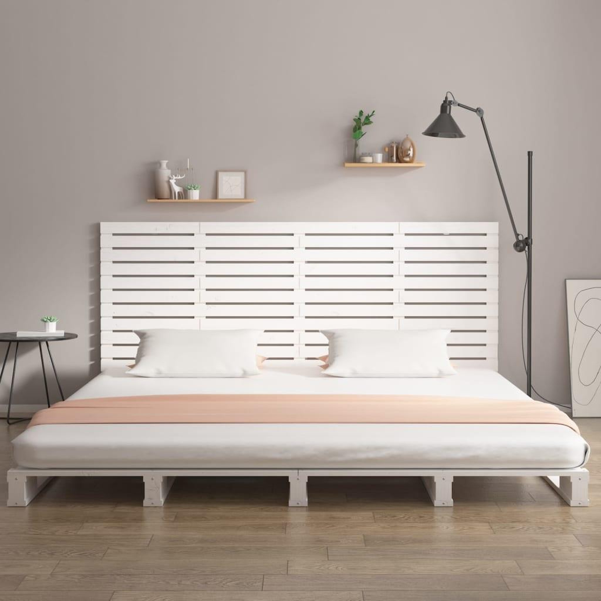 Voir la diapositive 3 : VIDAXL Tete de lit murale Blanc 166x3x91,5 cm Bois massif de pin