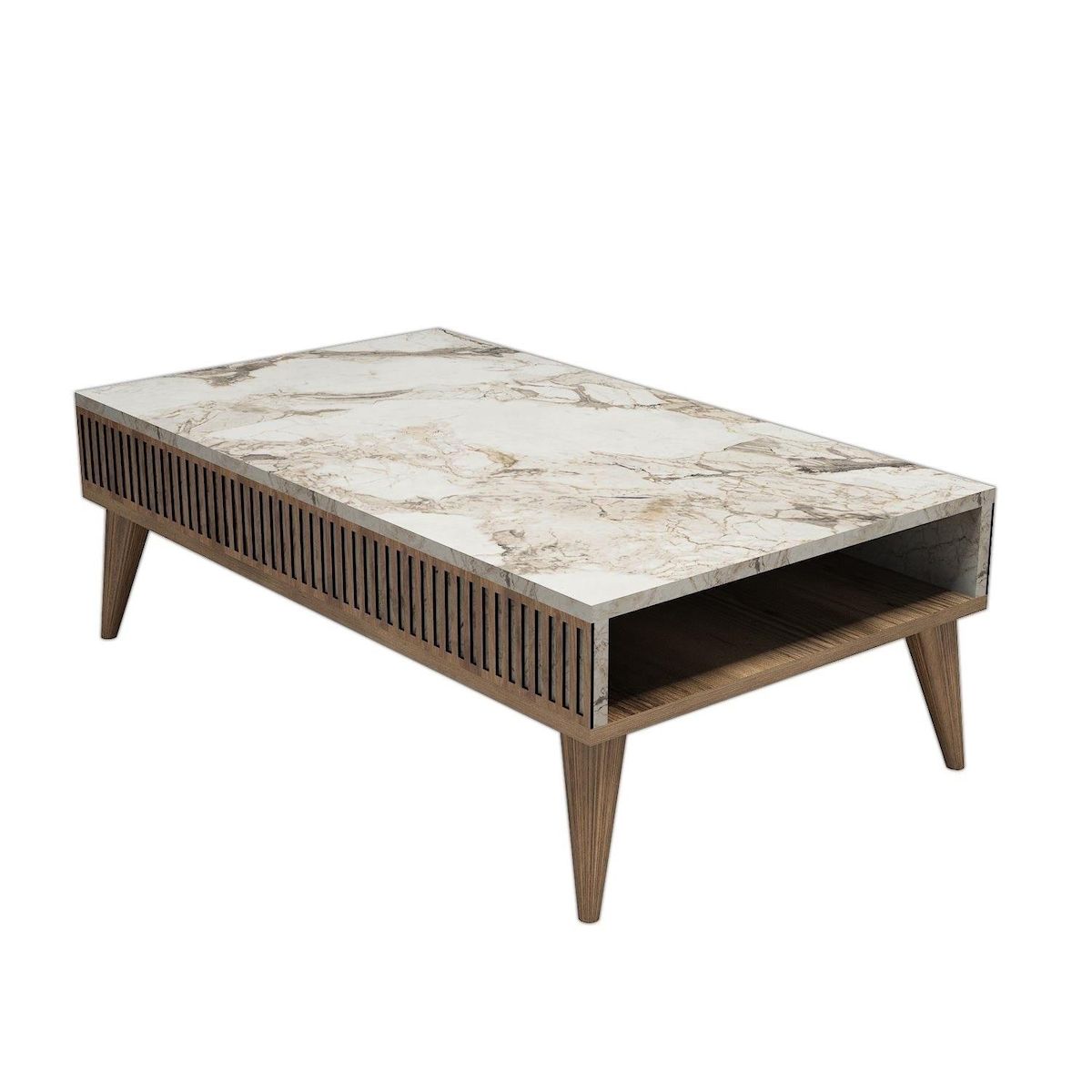 Habitat et Jardin Table basse en bois  Milan  - 105 x 60 x 34 cm - NoyersBlanc