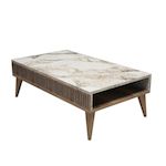 Habitat et Jardin Table basse en bois  Milan  - 105 x 60 x 34 cm - NoyersBlanc